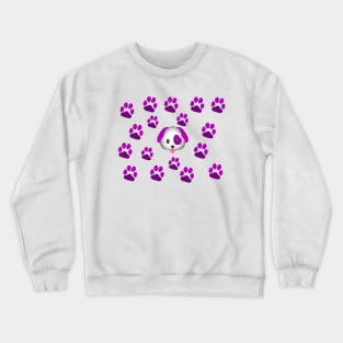 Dog Purple Paw Crewneck Sweatshirt